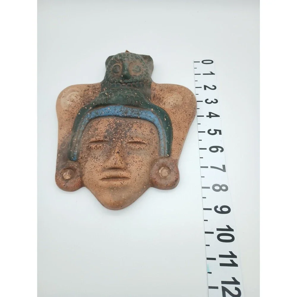 Mexican Owl Mask Mascara Buho Tarascan Terracotta Pottery Wall Hanging